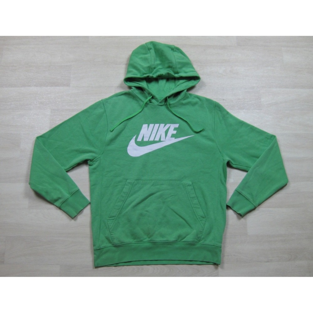 Nike Sportswear Club Fleece Hoodie Sweatshirt Mens (S) Green White Swoosh